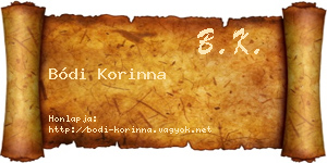 Bódi Korinna névjegykártya